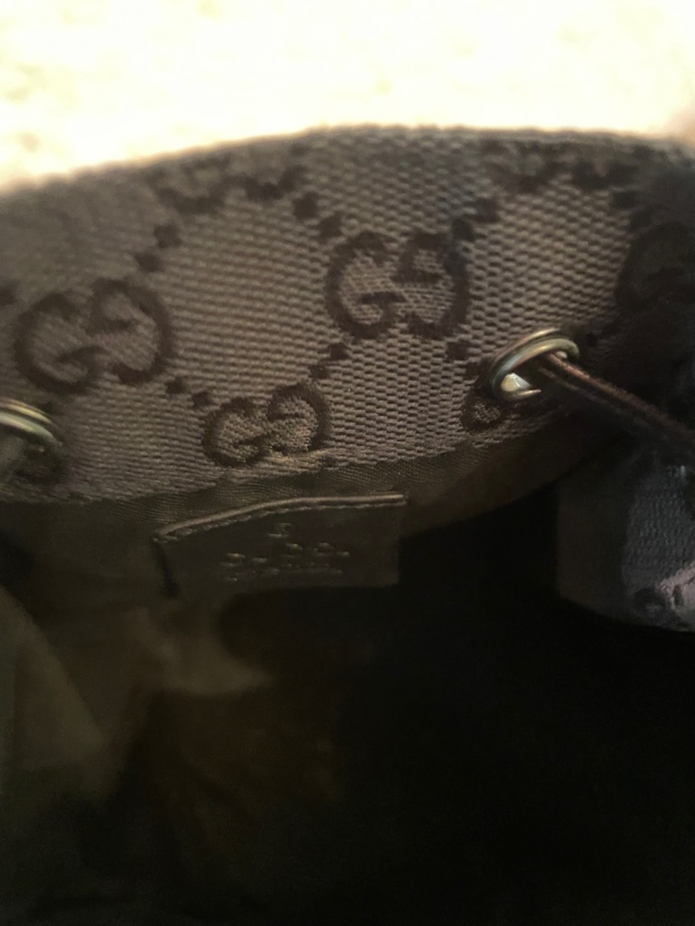 Gucci Black GG Canvas Drawstring Bucket Bag - Picture 4 of 5